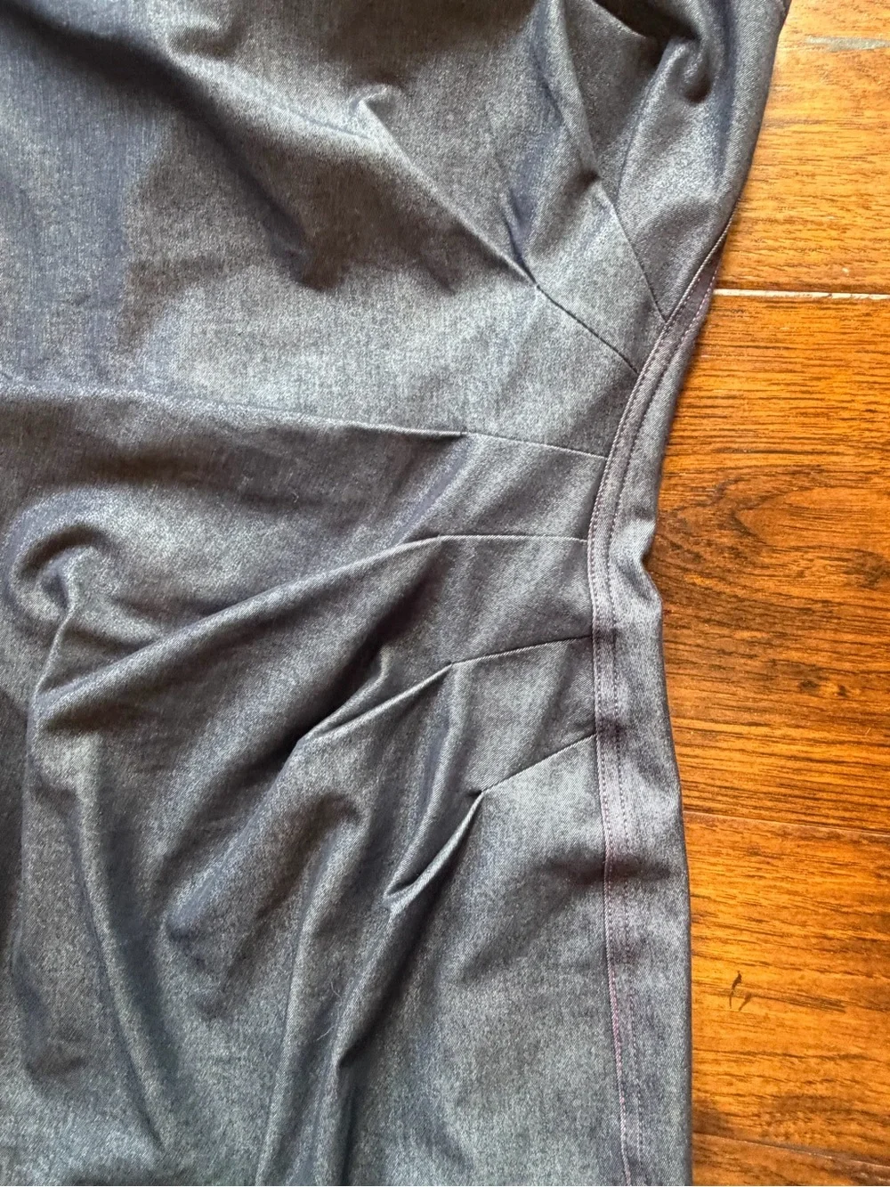 Maggie London Dark Wash Denim Sheath Dress Size 8 Pink Back Zipper⁠